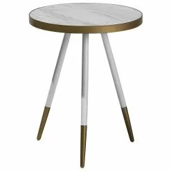 Beliani Bijzettafel Wit/goud RAMONA