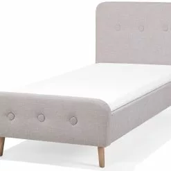 Beliani Bed Stof Beige 90 X 200 Cm RENNES