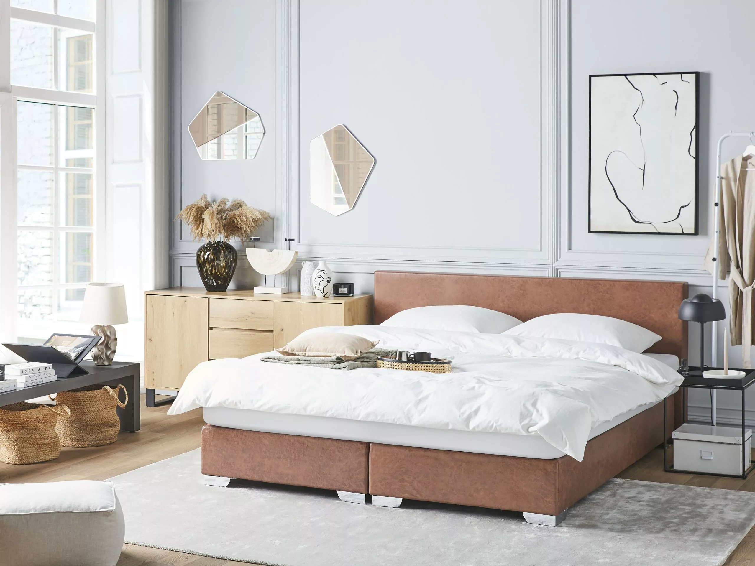 Beliani Boxspring Kunstleer Bruin 180 X 200 Cm PRESIDENT - Afbeelding 2