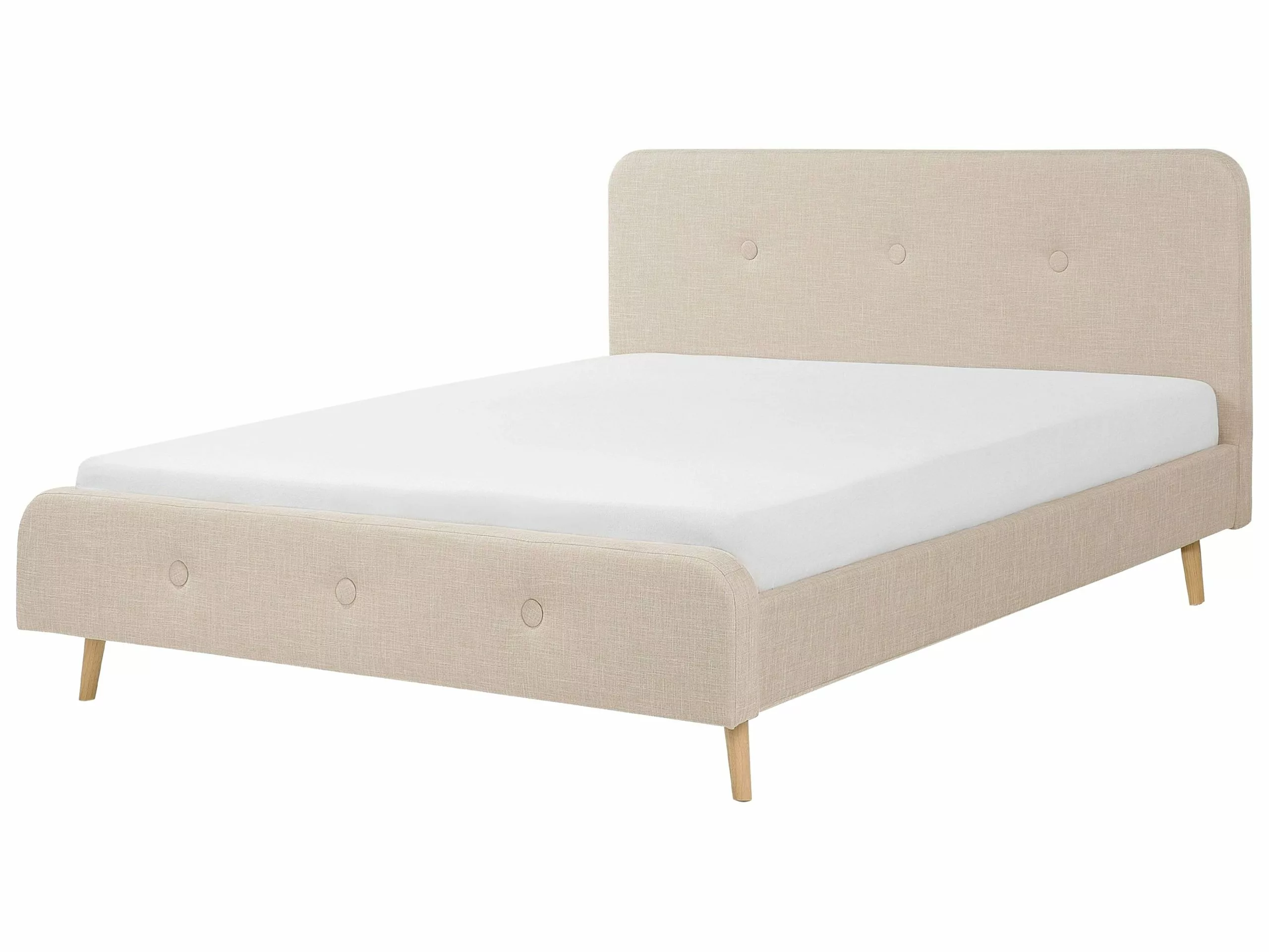 Beliani Bed Stof Beige In Diverse Formaten RENNES 3 Beliani Bed Stof Beige In Diverse Formaten RENNES