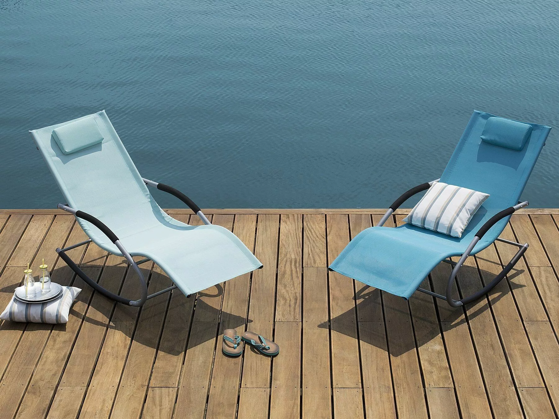 Beliani Ligstoel Staal Mintgroen CARANO 4 Beliani Ligstoel Staal Mintgroen CARANO - Afbeelding 2