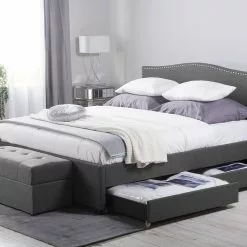 Beliani Bed Stof Grijs Met Opbergruimte Met LED In Diverse Formaten MONTPELLIER -Exporteren Stoelen Winkel undef src sa picid 709629 type whitesh image scaled