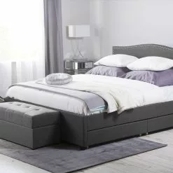 Beliani Bed Stof Grijs Met Opbergruimte In Diverse Formaten MONTPELLIER -Exporteren Stoelen Winkel undef src sa picid 709699 type color image scaled
