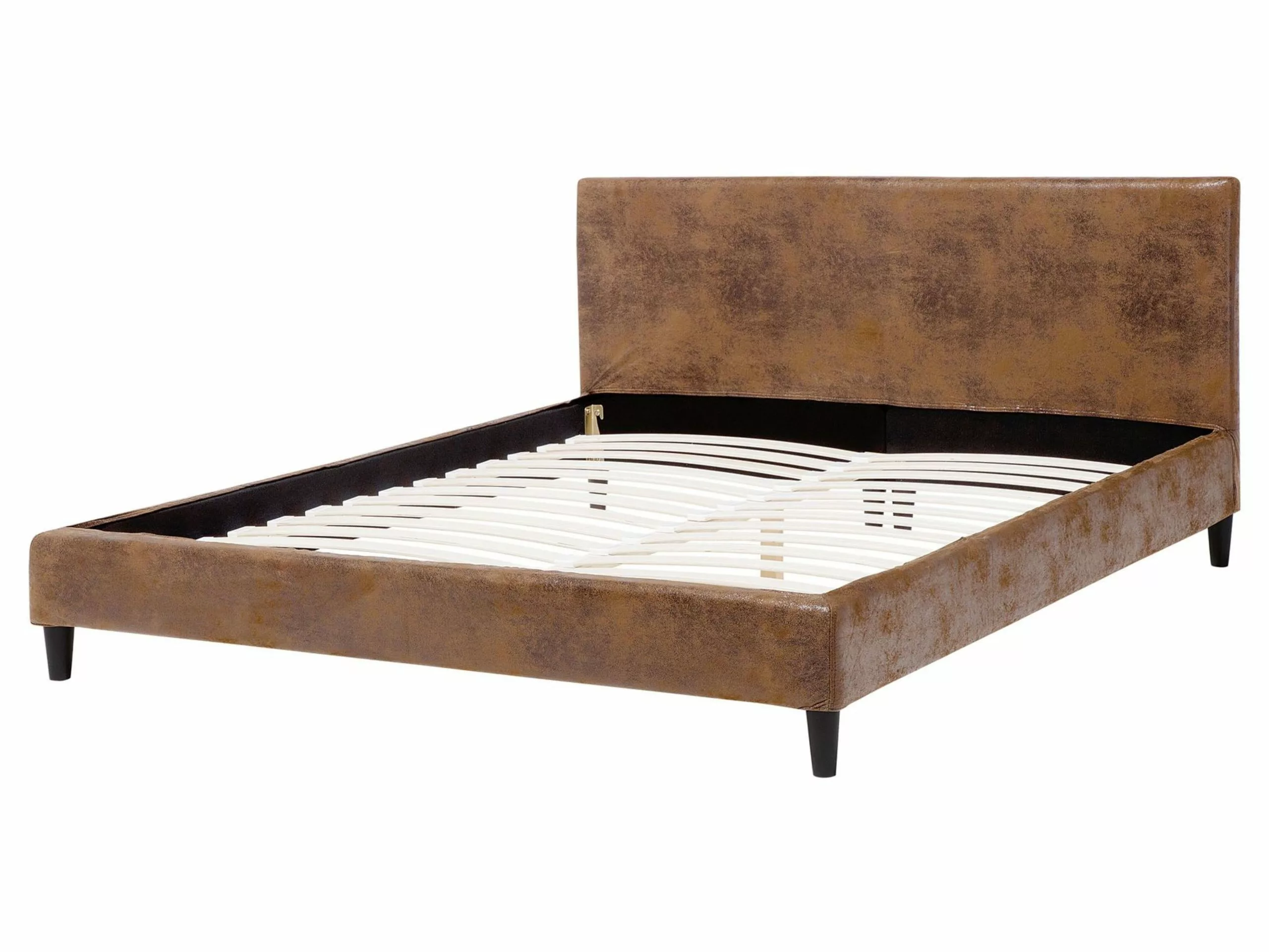Beliani Bed Leather-look Bruin In Diverse Formaten FITOU - Afbeelding 5
