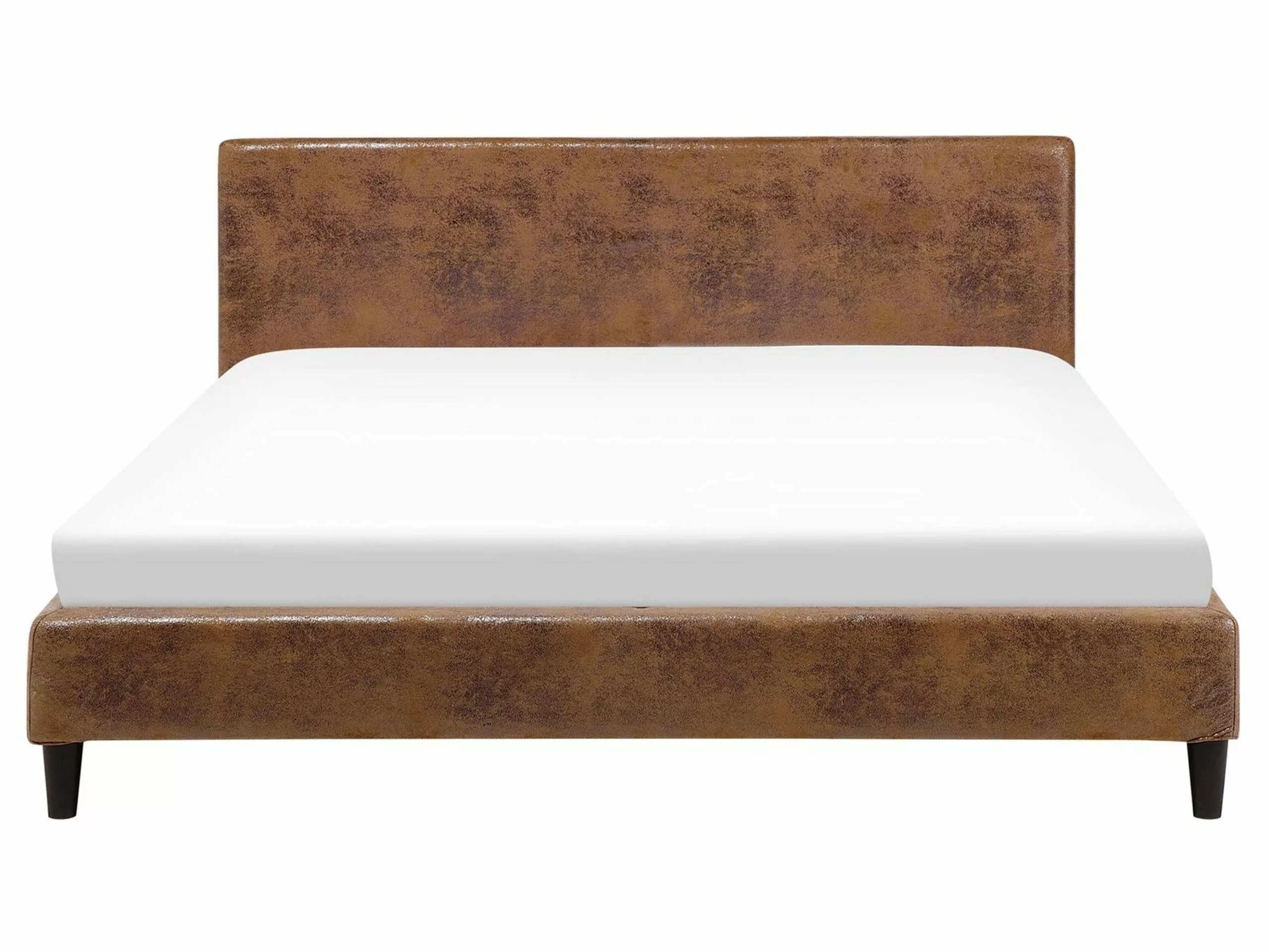 Beliani Bed Leather-look Bruin In Diverse Formaten FITOU - Afbeelding 3