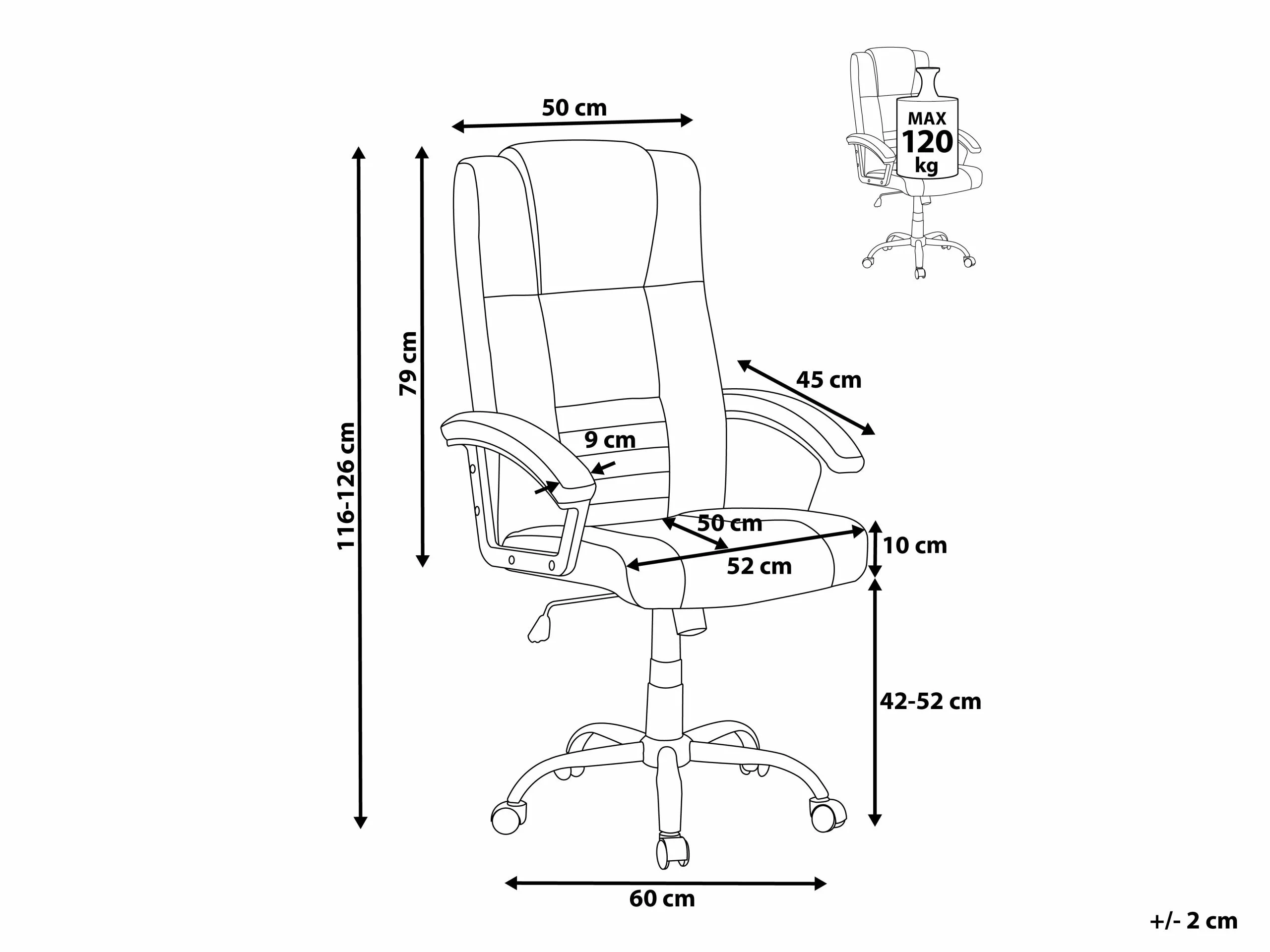 Beliani Bureaustoel Met Massagefunctie Kunstleer Zwart COMFORT 12 Beliani Bureaustoel Met Massagefunctie Kunstleer Zwart COMFORT - Afbeelding 10