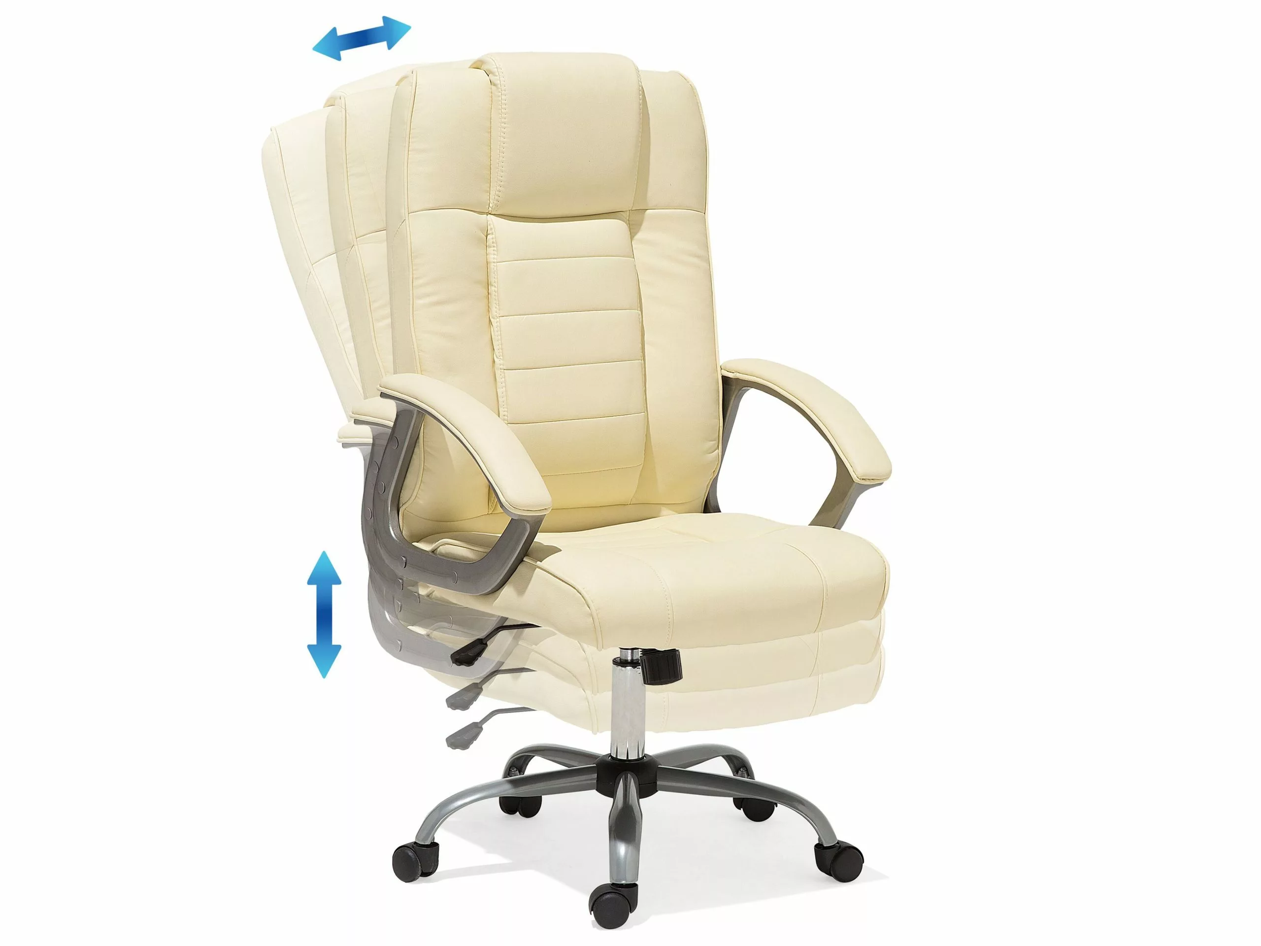 Beliani Bureaustoel Met Massagefunctie Kunstleer Beige COMFORT II 8 Beliani Bureaustoel Met Massagefunctie Kunstleer Beige COMFORT II - Afbeelding 6
