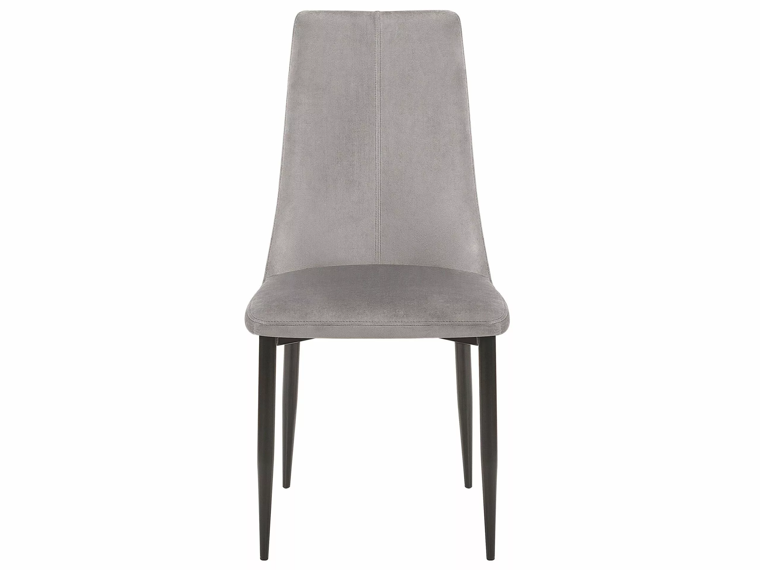Beliani Eetkamerstoel Set Van 2 Fluweel Grijs CLAYTON - Afbeelding 3