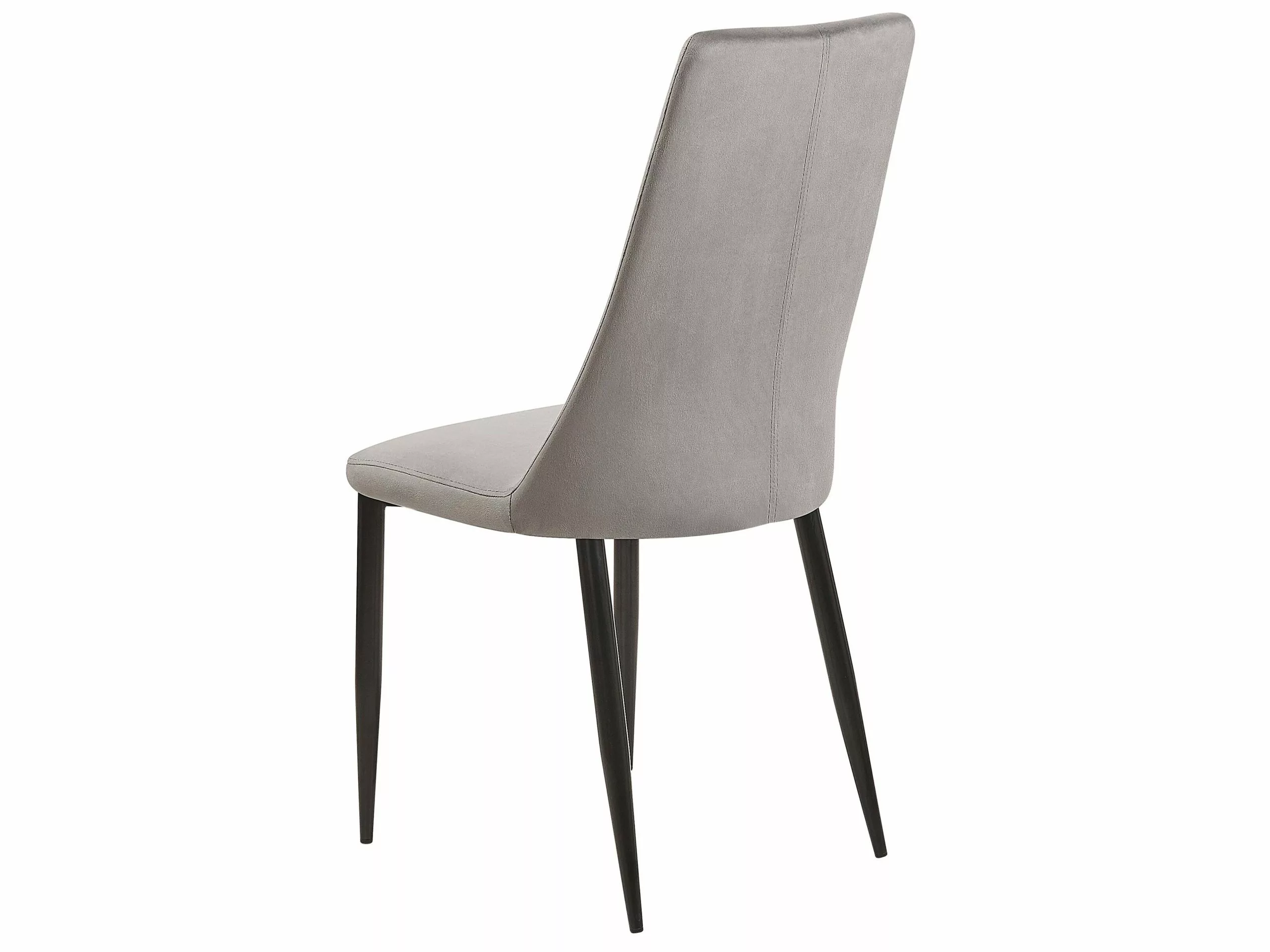 Beliani Eetkamerstoel Set Van 2 Fluweel Grijs CLAYTON - Afbeelding 4