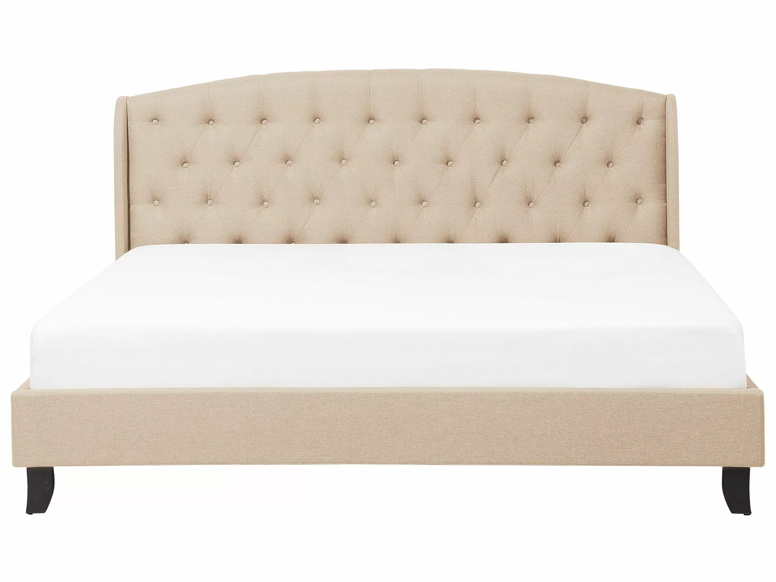 Beliani Bed Stof Beige In Diverse Formaten BORDEAUX - Afbeelding 3