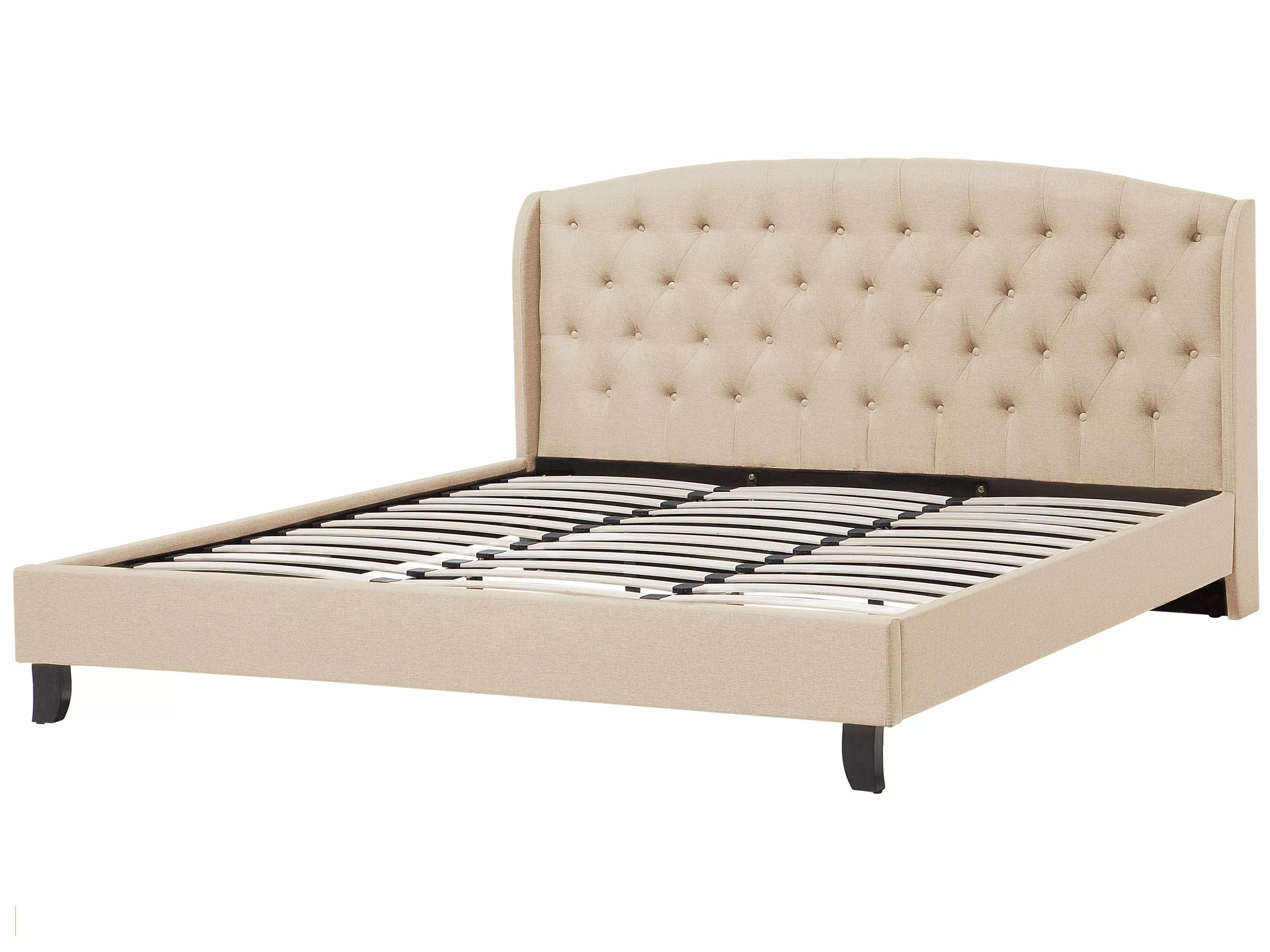 Beliani Bed Stof Beige In Diverse Formaten BORDEAUX - Afbeelding 5