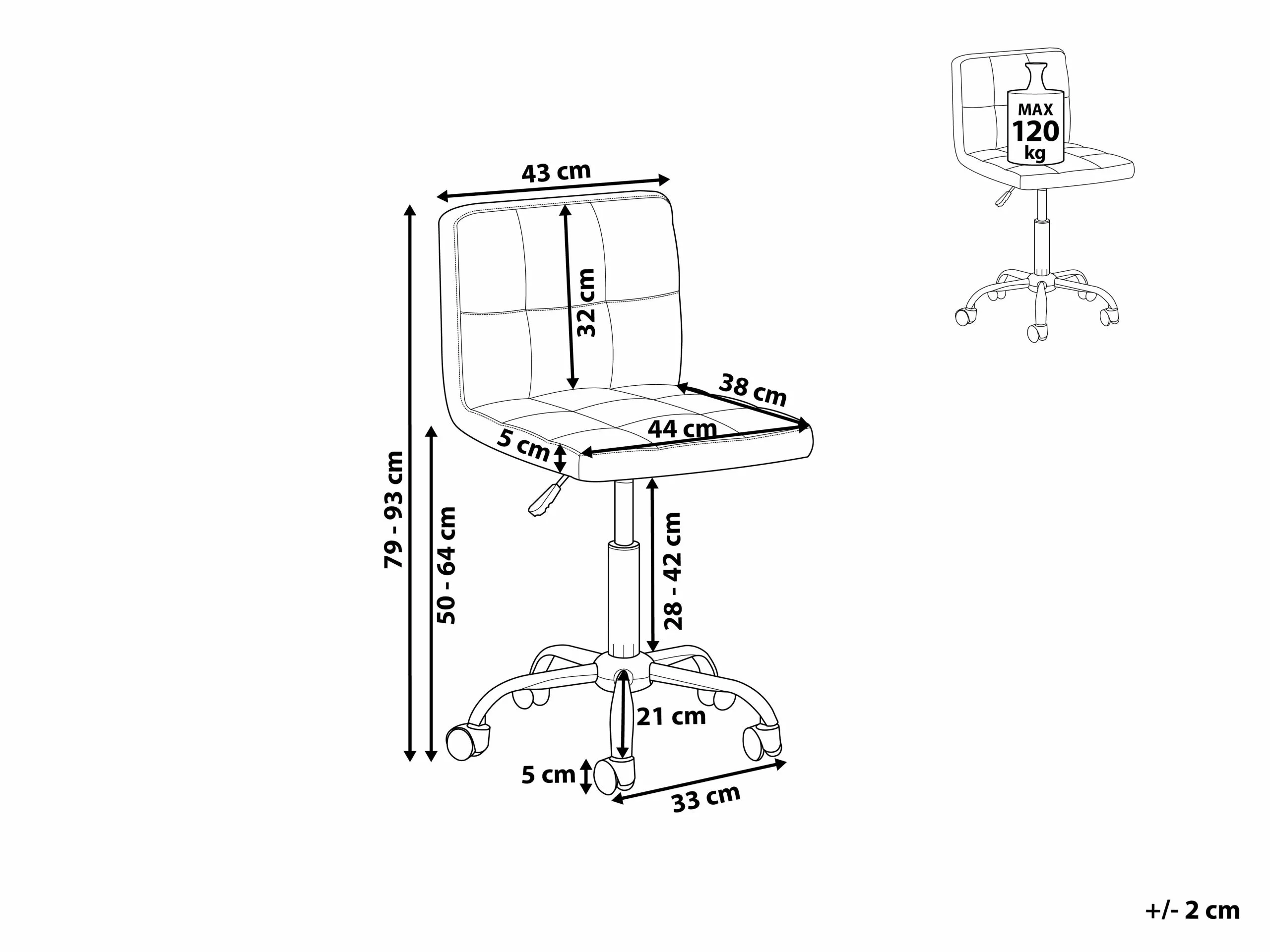 Beliani Bureaustoel Grijs MARION - Afbeelding 10