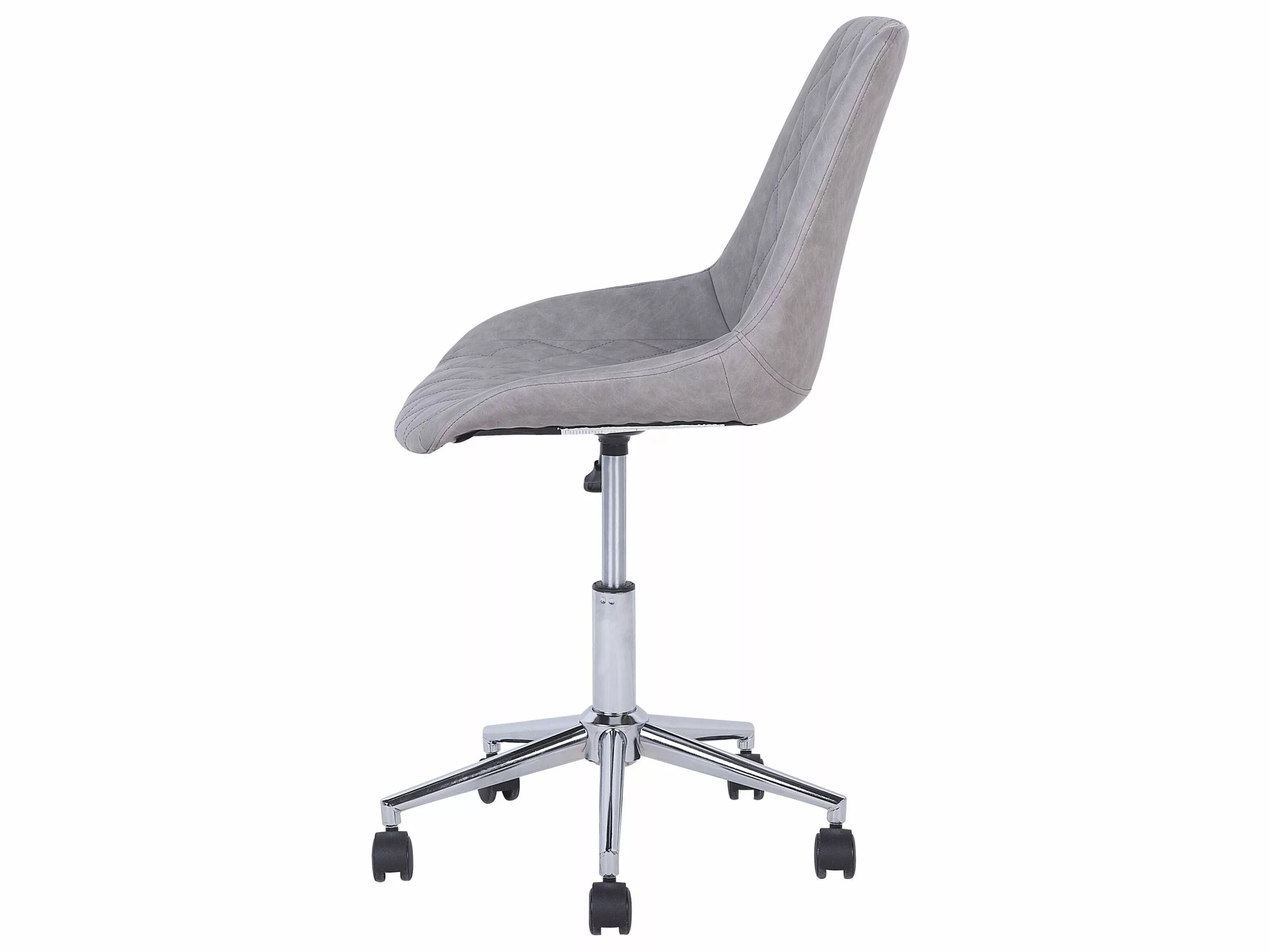 Beliani Bureaustoel Kunstleer Grijs MARIBEL 6 Beliani Bureaustoel Kunstleer Grijs MARIBEL - Afbeelding 4