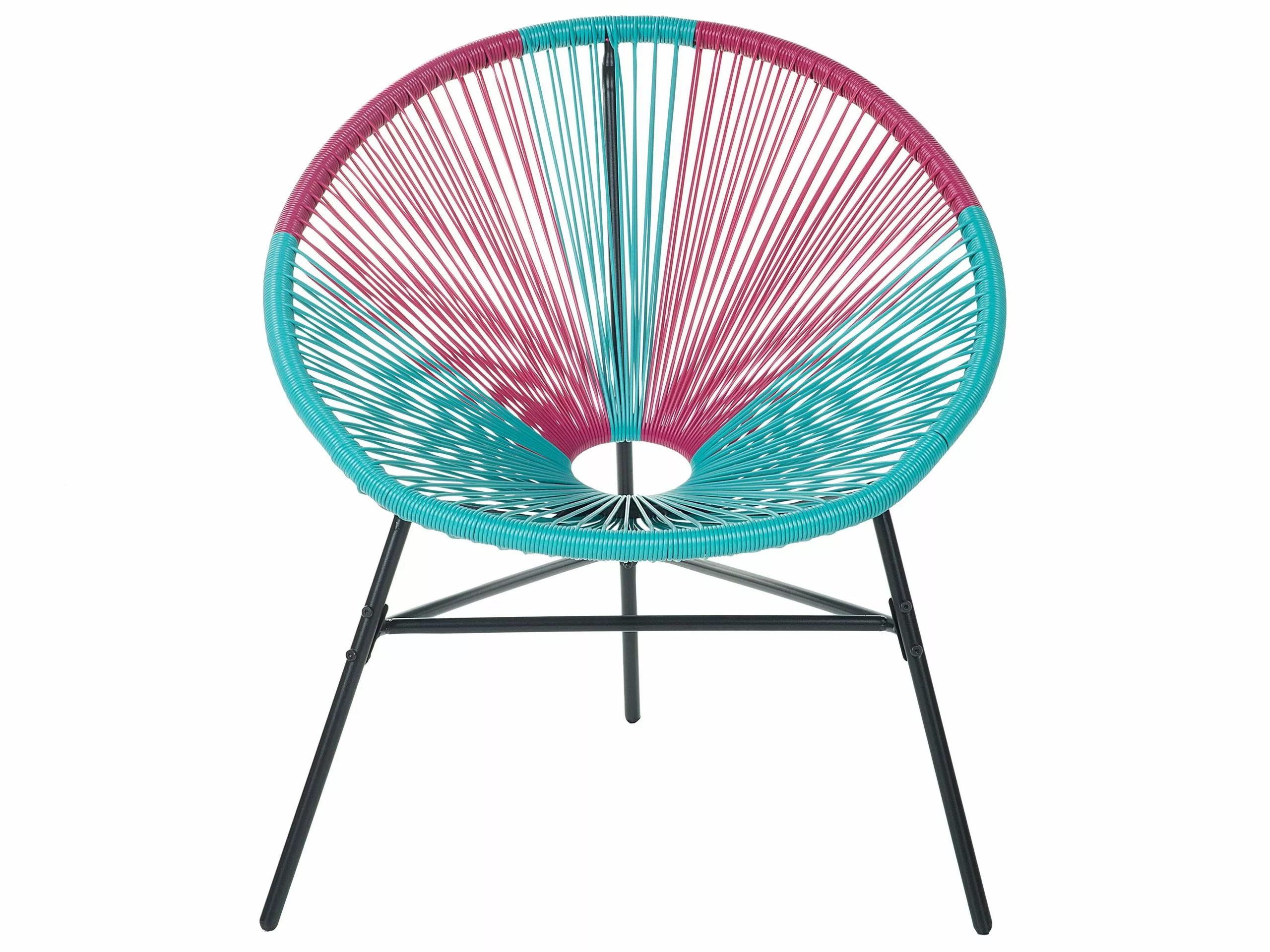 Beliani Stoel Set Van 2 Rotan Roze/turquoise ACAPULCO - Afbeelding 5