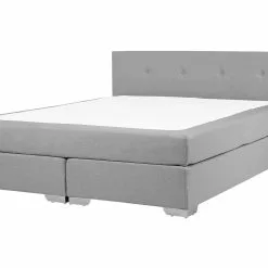 Beliani Boxspring Stof Lichtgrijs In Diverse Formaten CONSUL