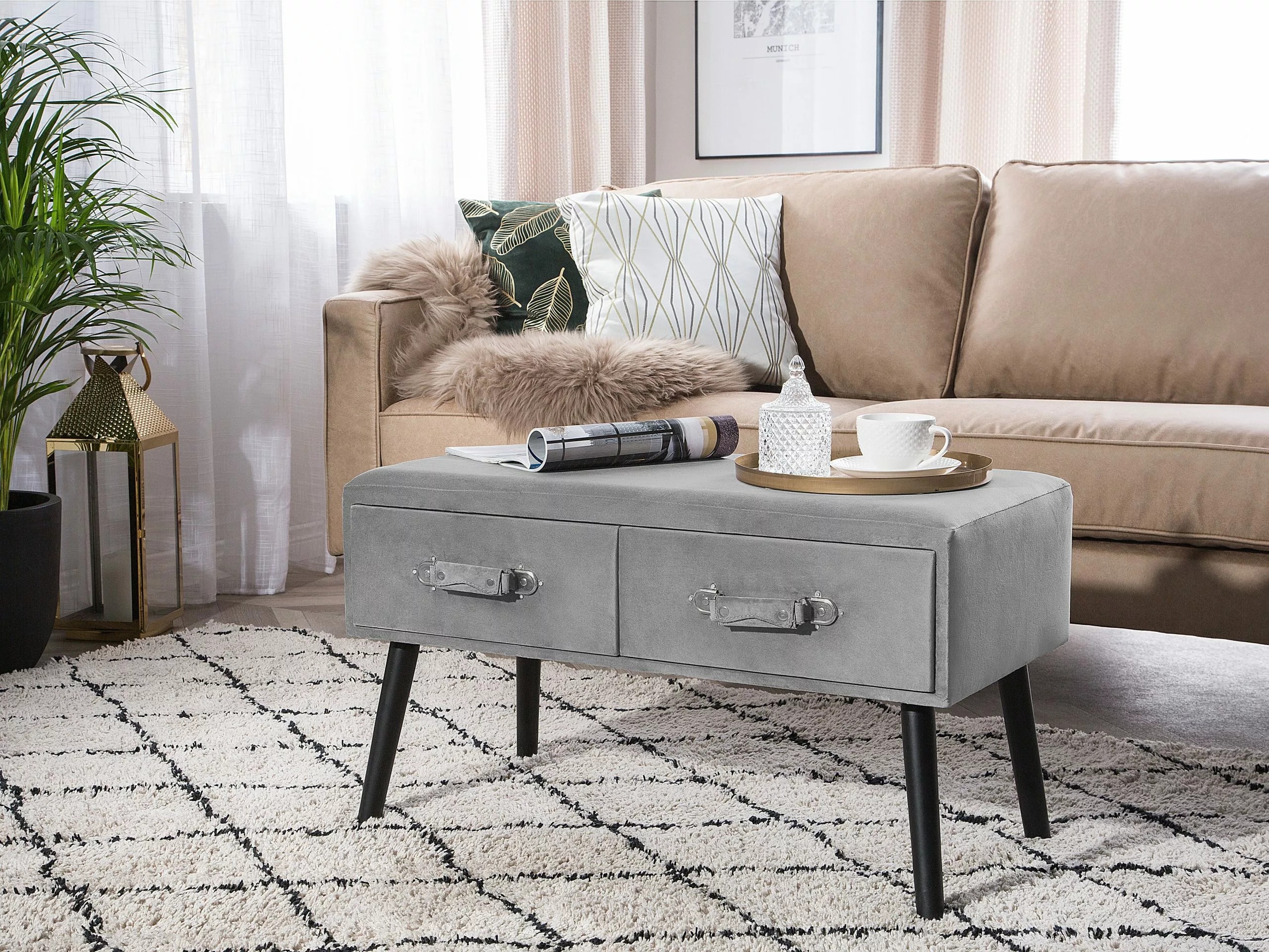 Beliani Salontafel Grijs AMTRAK - Afbeelding 2