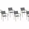 Beliani Tuinstoel Set Van 6 RVS Grijs GROSSETO -Exporteren Stoelen Winkel undef src sa picid 724704 type whitesh image