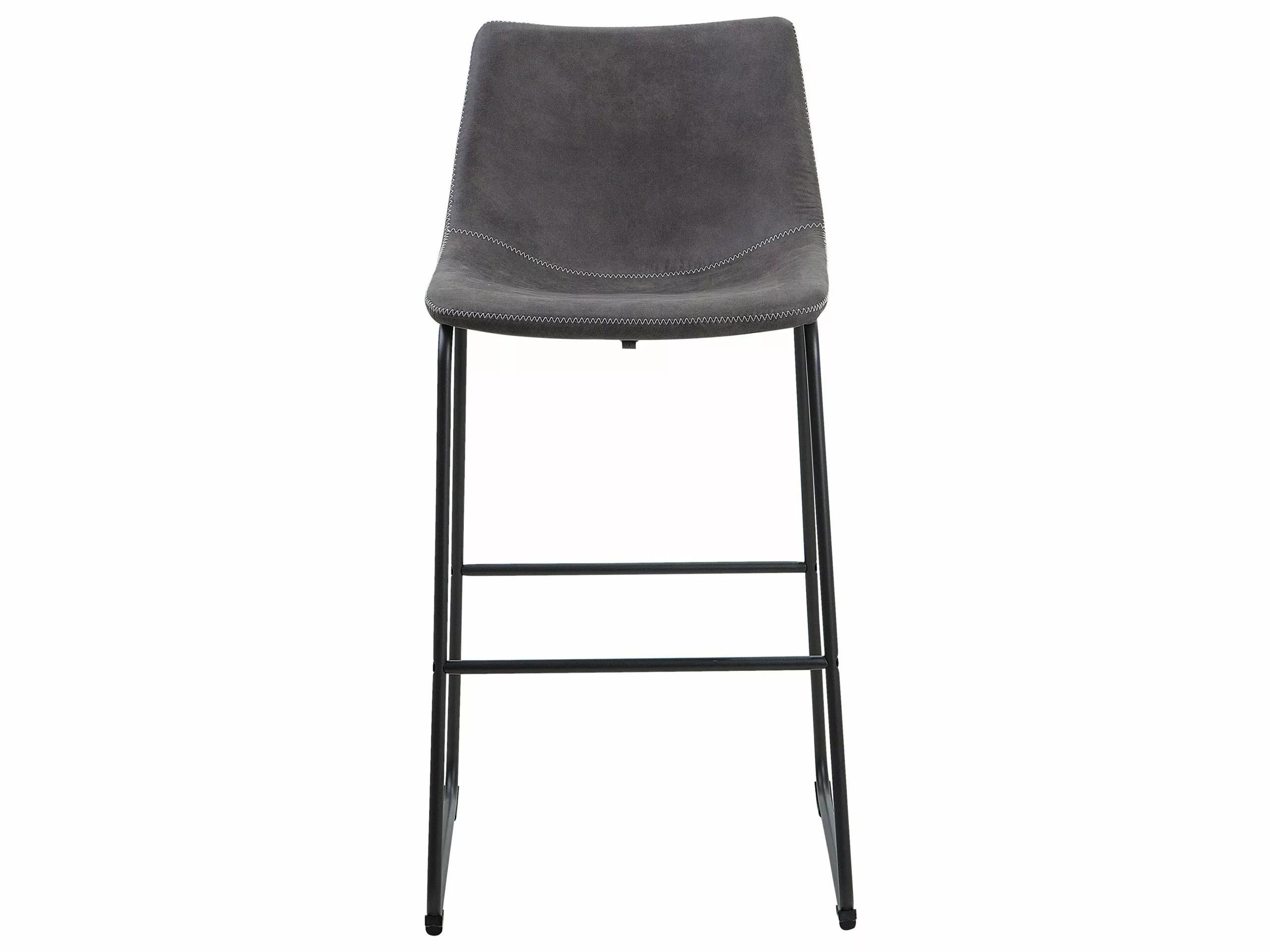 Beliani Barkruk Set Van 2 Stof Grijs FRANKS 6 Beliani Barkruk Set Van 2 Stof Grijs FRANKS - Afbeelding 4