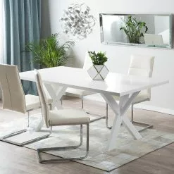 Beliani Eettafel Wit 180 X 100 Cm LISALA -Exporteren Stoelen Winkel undef src sa picid 727121 type whitesh image scaled