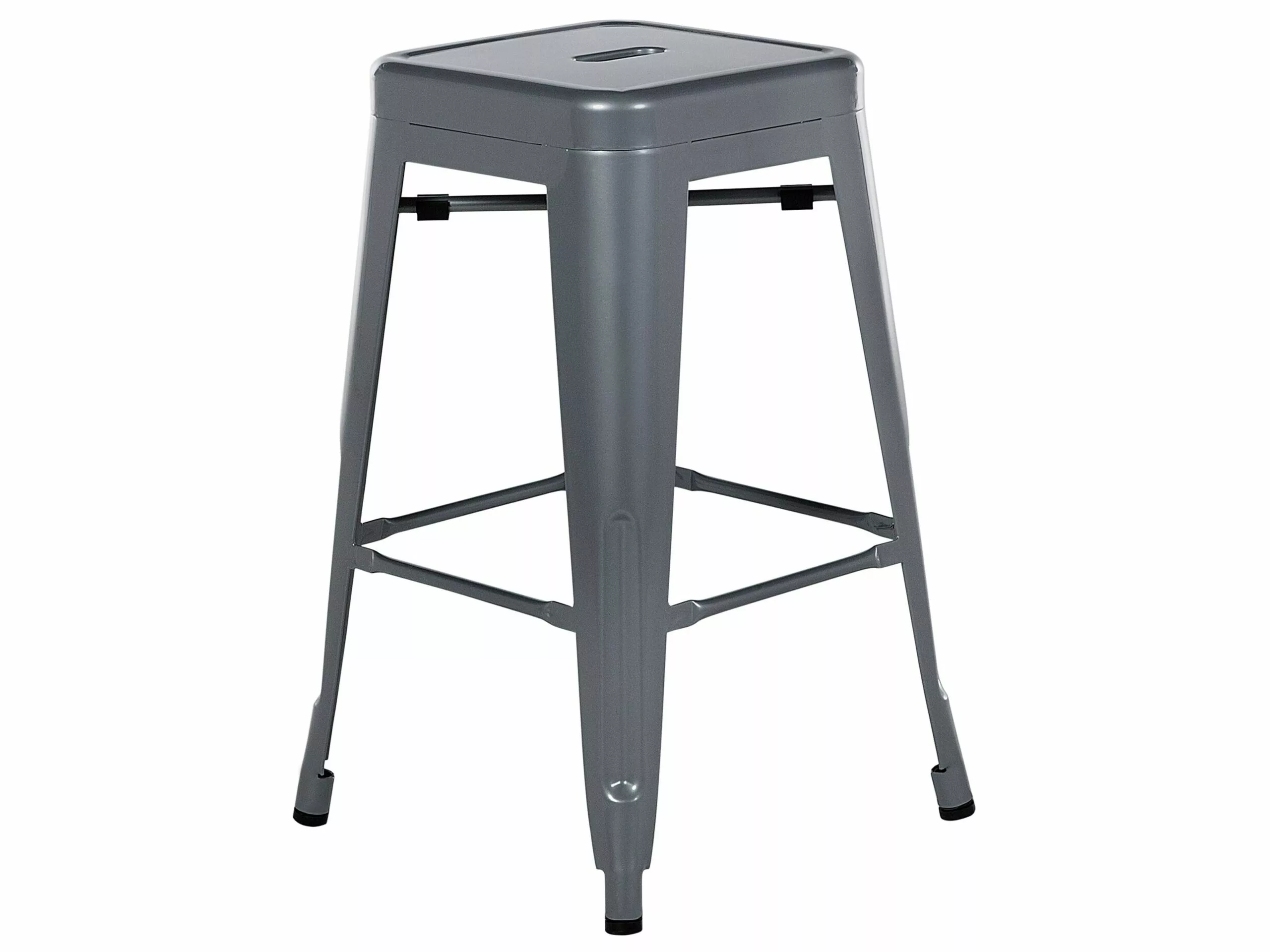 Beliani Barkruk Set Van 2 Metaal Grijs CABRILLO M - Afbeelding 3