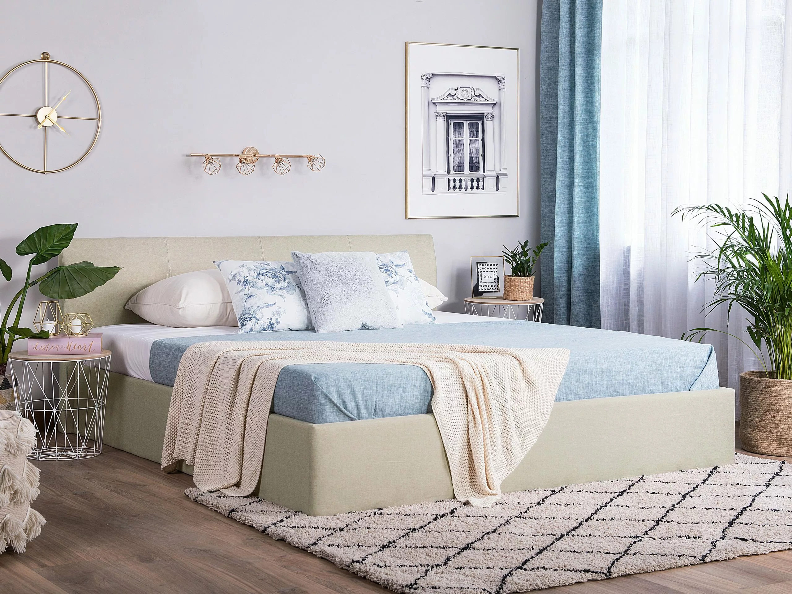 Beliani Bed Stof Beige Met Opbergruimte In Diverse Formaten ORBEY - Afbeelding 2