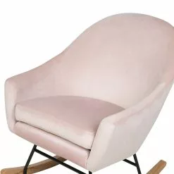 Beliani Schommelstoel Fluweel Roze OXIE -Exporteren Stoelen Winkel undef src sa picid 728405 type whitesh image scaled