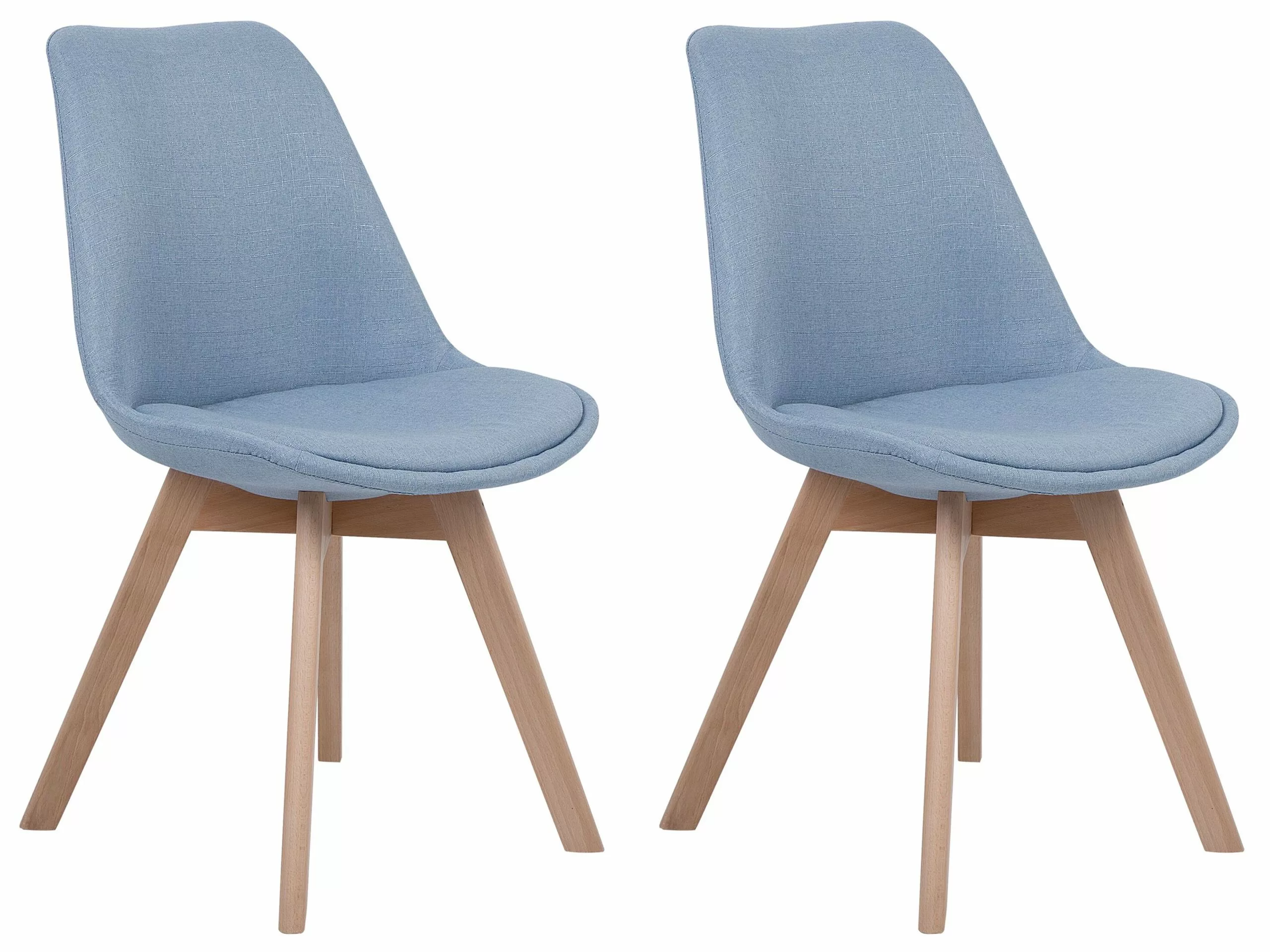 Beliani Eetkamerstoel Set Van 2 Stof Lichtblauw DAKOTA II 3 Beliani Eetkamerstoel Set Van 2 Stof Lichtblauw DAKOTA II