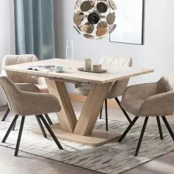 Beliani Eettafel Uitschuifbaar Lichtbruin 140 / 180 X 90 Cm LIXA -Exporteren Stoelen Winkel undef src sa picid 729291 type whitesh image