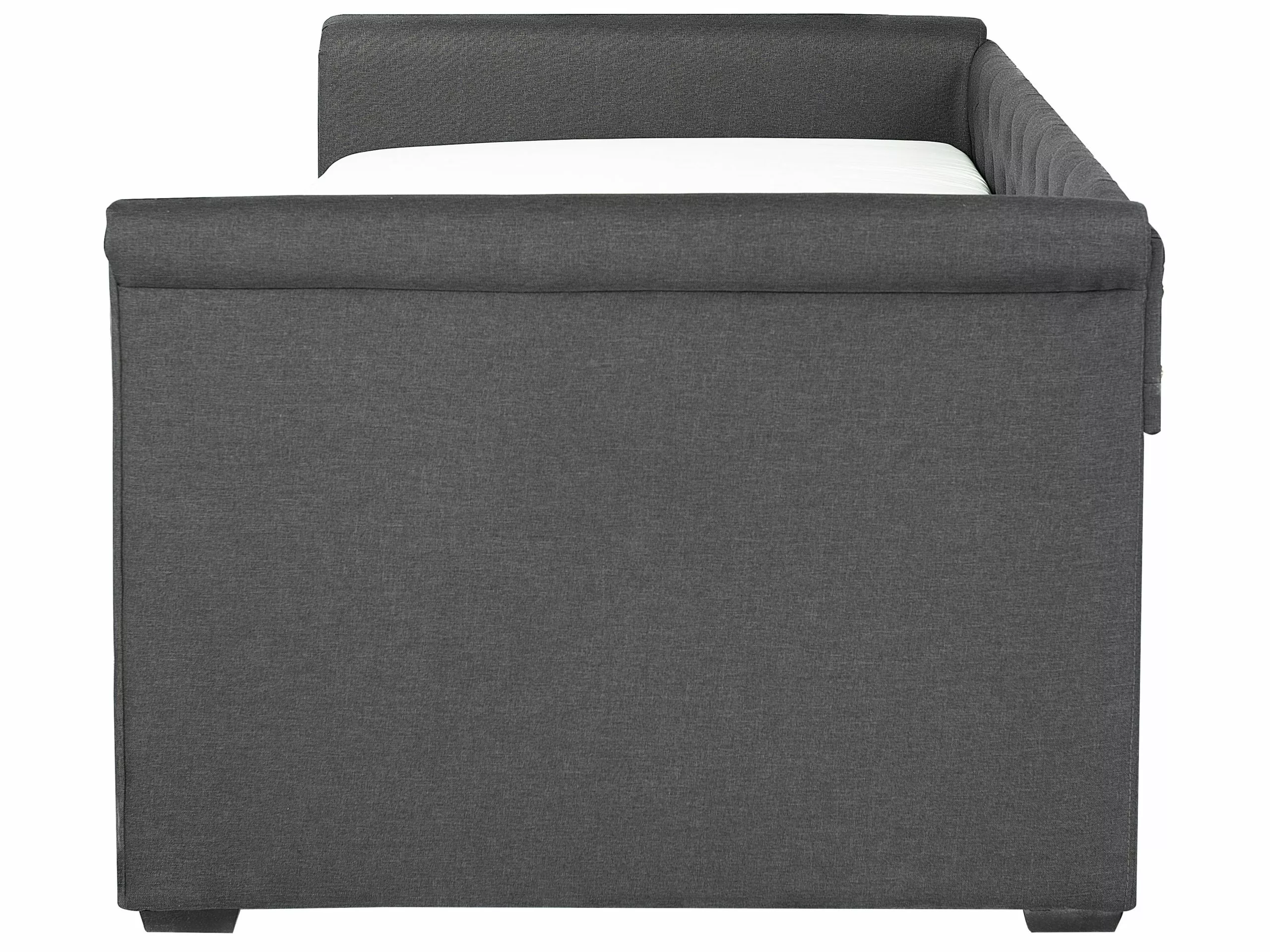 Beliani Bedbank Stof Donkergrijs 90 X 200 Cm LIBOURNE - Afbeelding 6