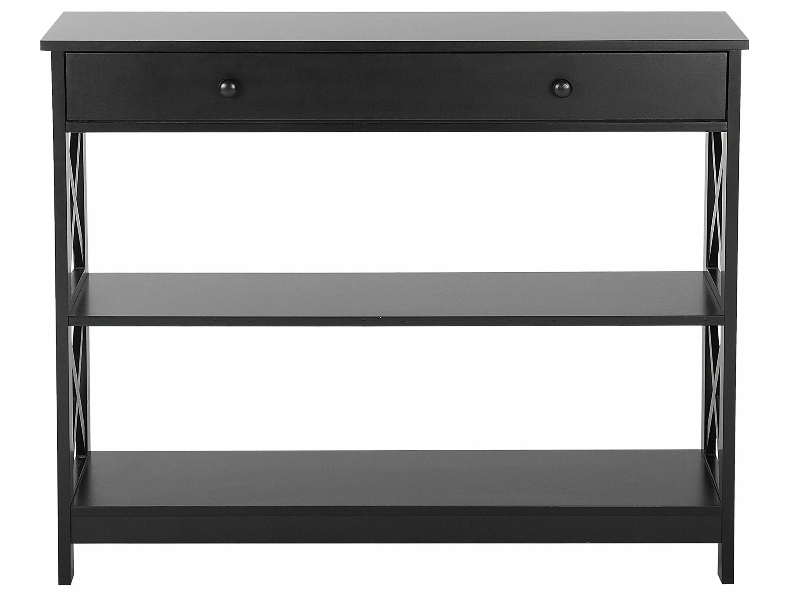 Beliani Sidetable Met 1 Lade Zwart MONTGOMERY - Afbeelding 4