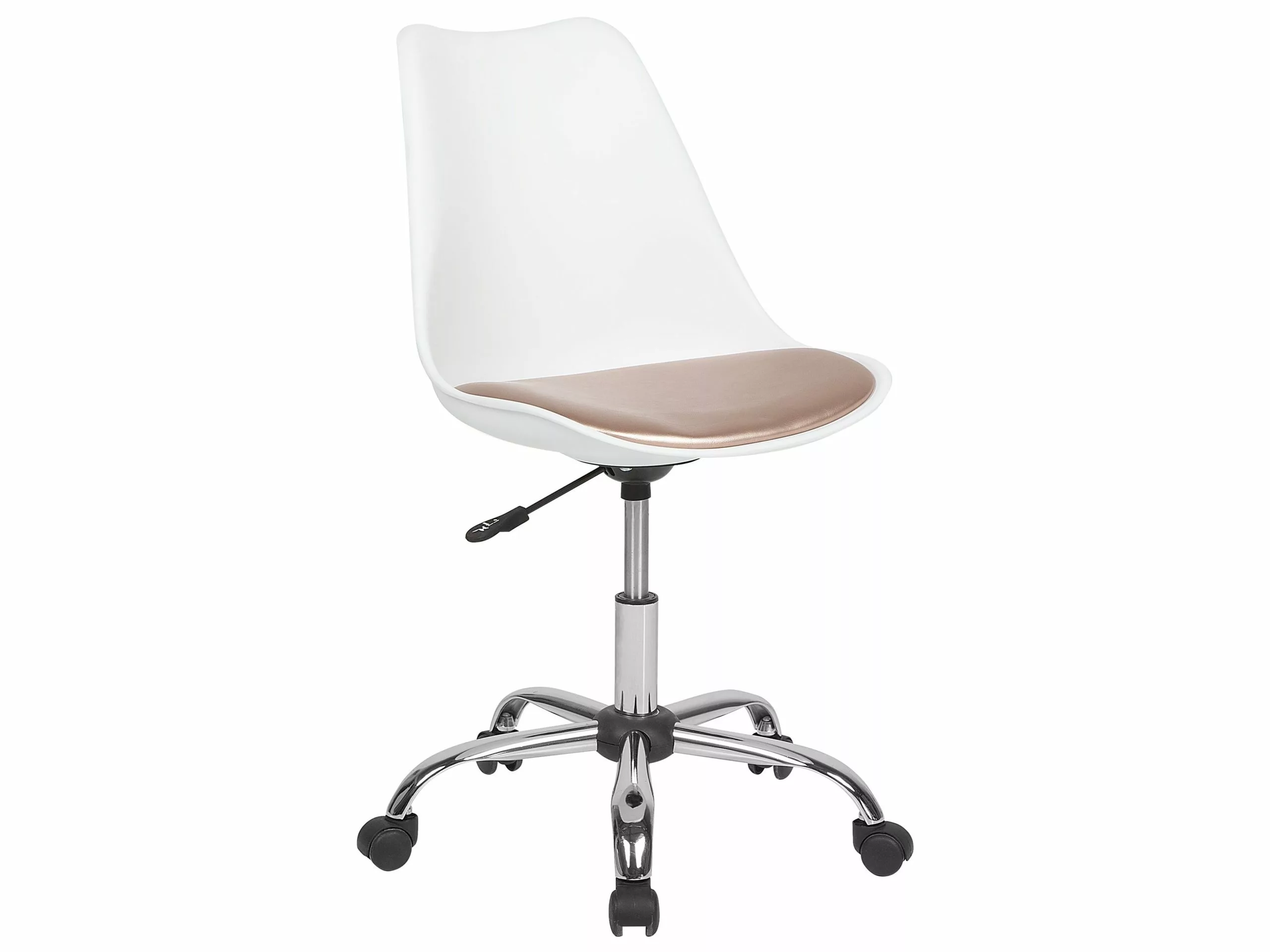 Beliani Bureaustoel Kunstleer Wit/goud DAKOTA II