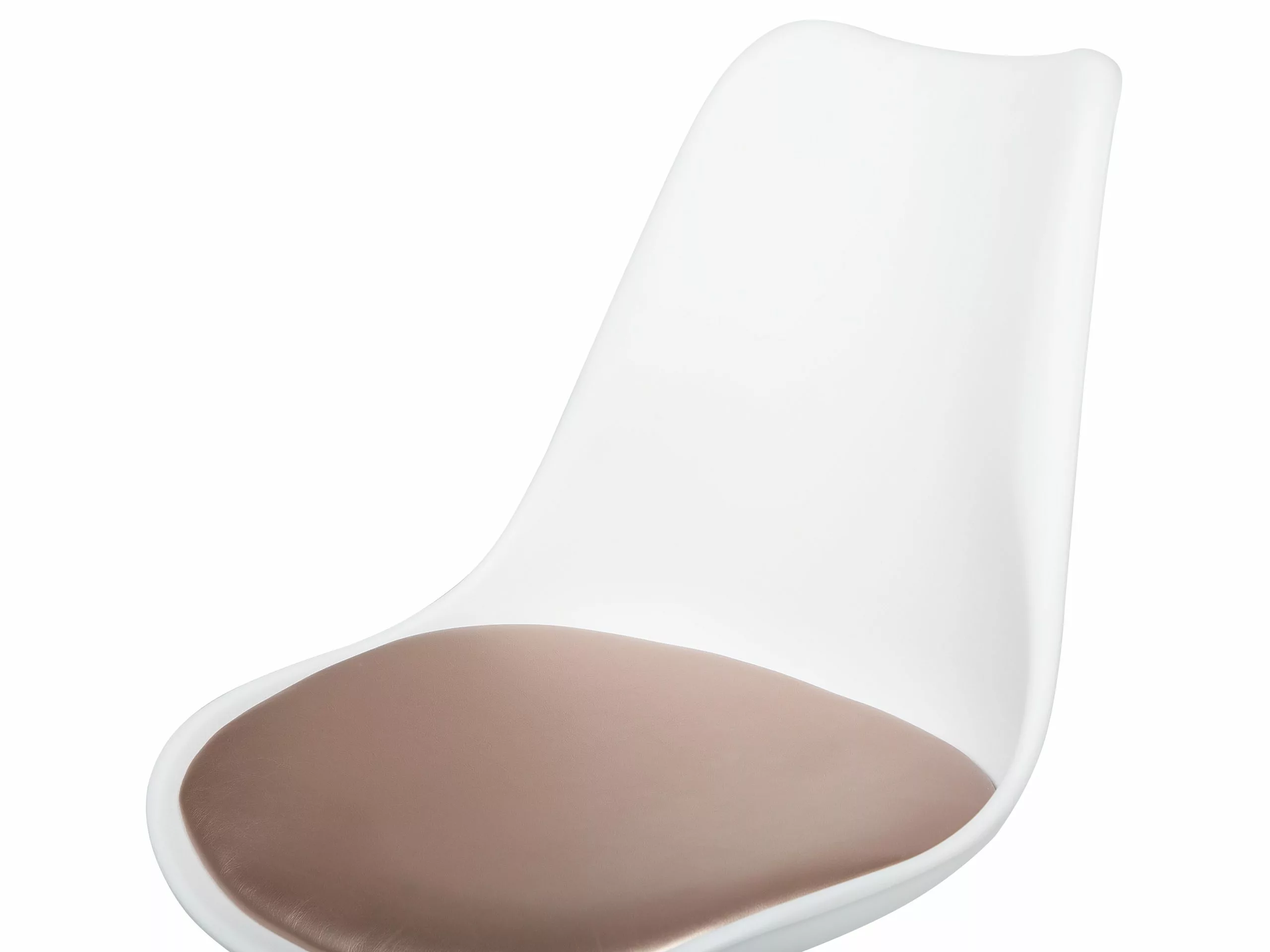 Beliani Bureaustoel Kunstleer Wit/goud DAKOTA II - Afbeelding 6