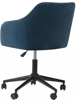 Beliani Bureaustoel Fluweelstof Blauw VENICE 5 Beliani Bureaustoel Fluweelstof Blauw VENICE - Afbeelding 3