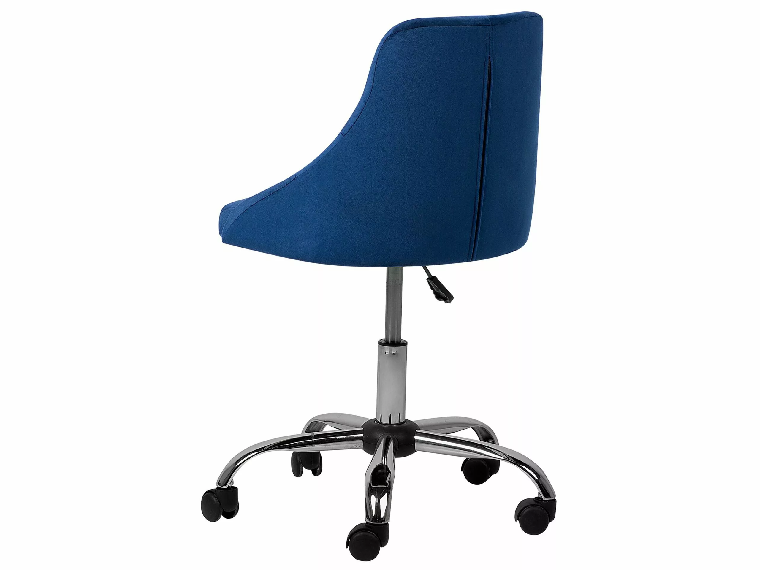 Beliani Bureaustoel Met Wielen Kobaltblauw Fluweelstof PARRISH 8 Beliani Bureaustoel Met Wielen Kobaltblauw Fluweelstof PARRISH - Afbeelding 6