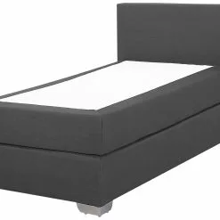 Beliani Boxspring Stof Grijs 90 X 200 Cm PRESIDENT