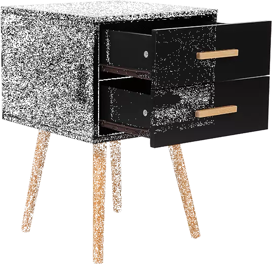 Beliani Nachtkastje Zwart ALABAMA - Afbeelding 3