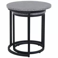 Beliani Bijzettafel Set Van 2 Betonlook/zwart DIXIE -Exporteren Stoelen Winkel undef src sa picid 735544 type whitesh image scaled