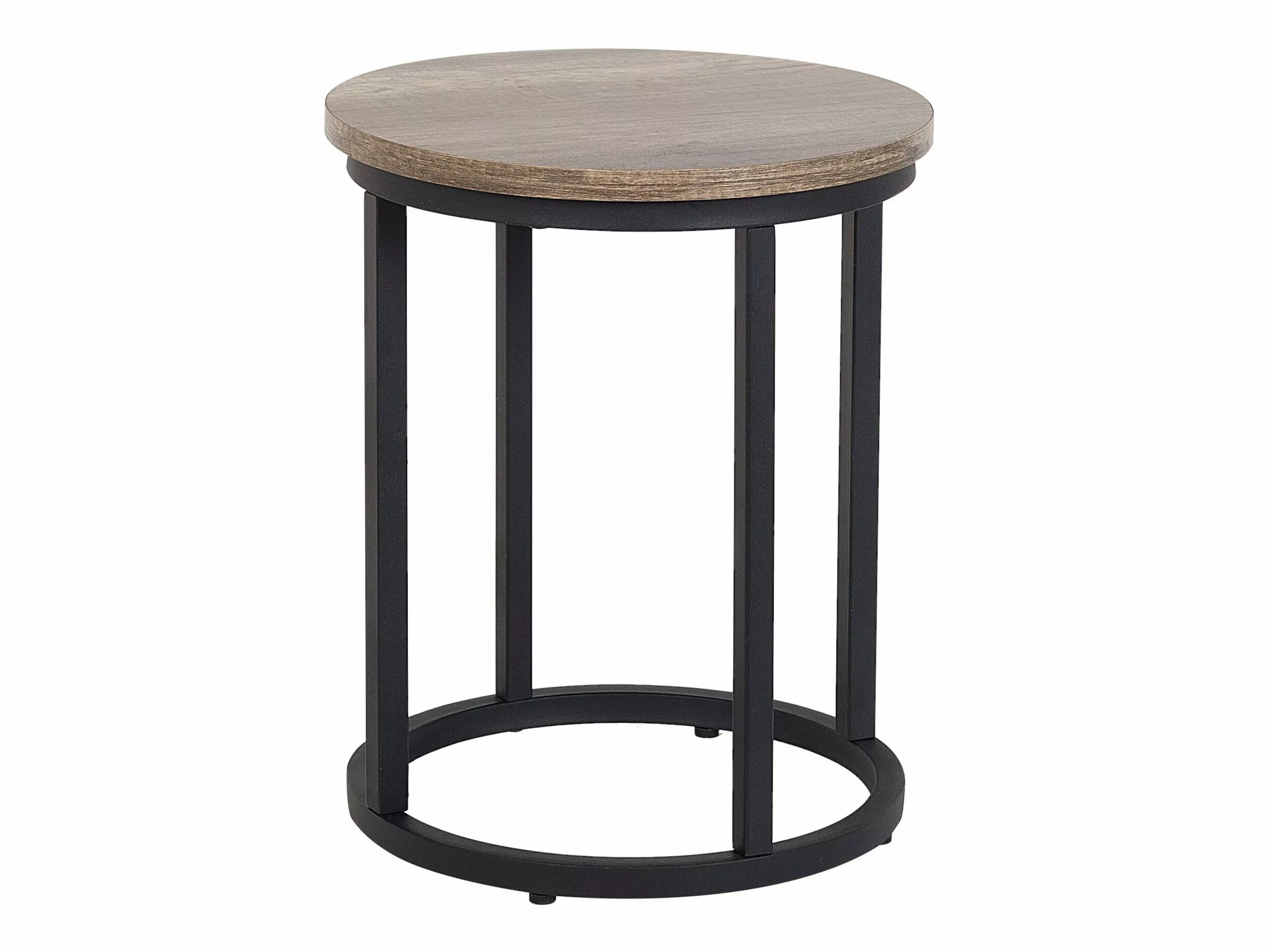 Beliani Bijzettafel Set Van 2 Donker Hout/zwart DIXIE - Afbeelding 7