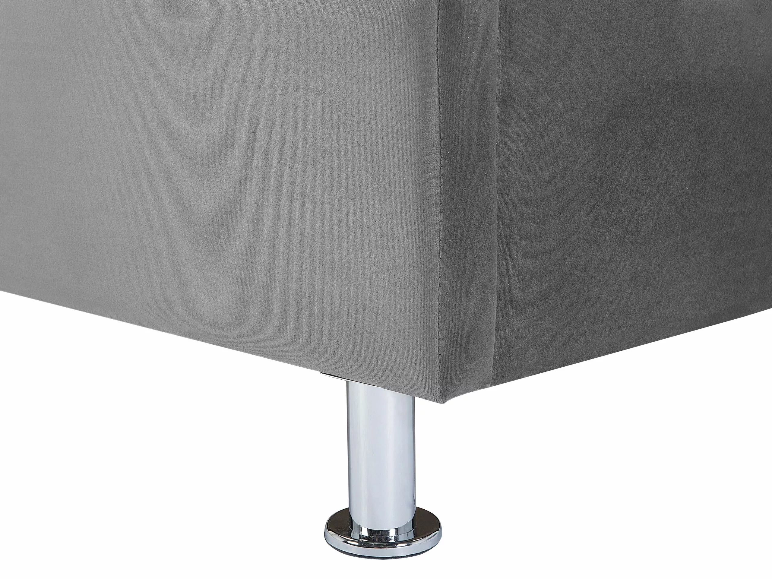 Beliani Bed Fluweel Donkergrijs Met Opbergruimte In Diverse Formaten METZ - Afbeelding 9