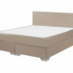 Beliani Boxspring Fluweel Beige In Diverse Formaten CONSUL