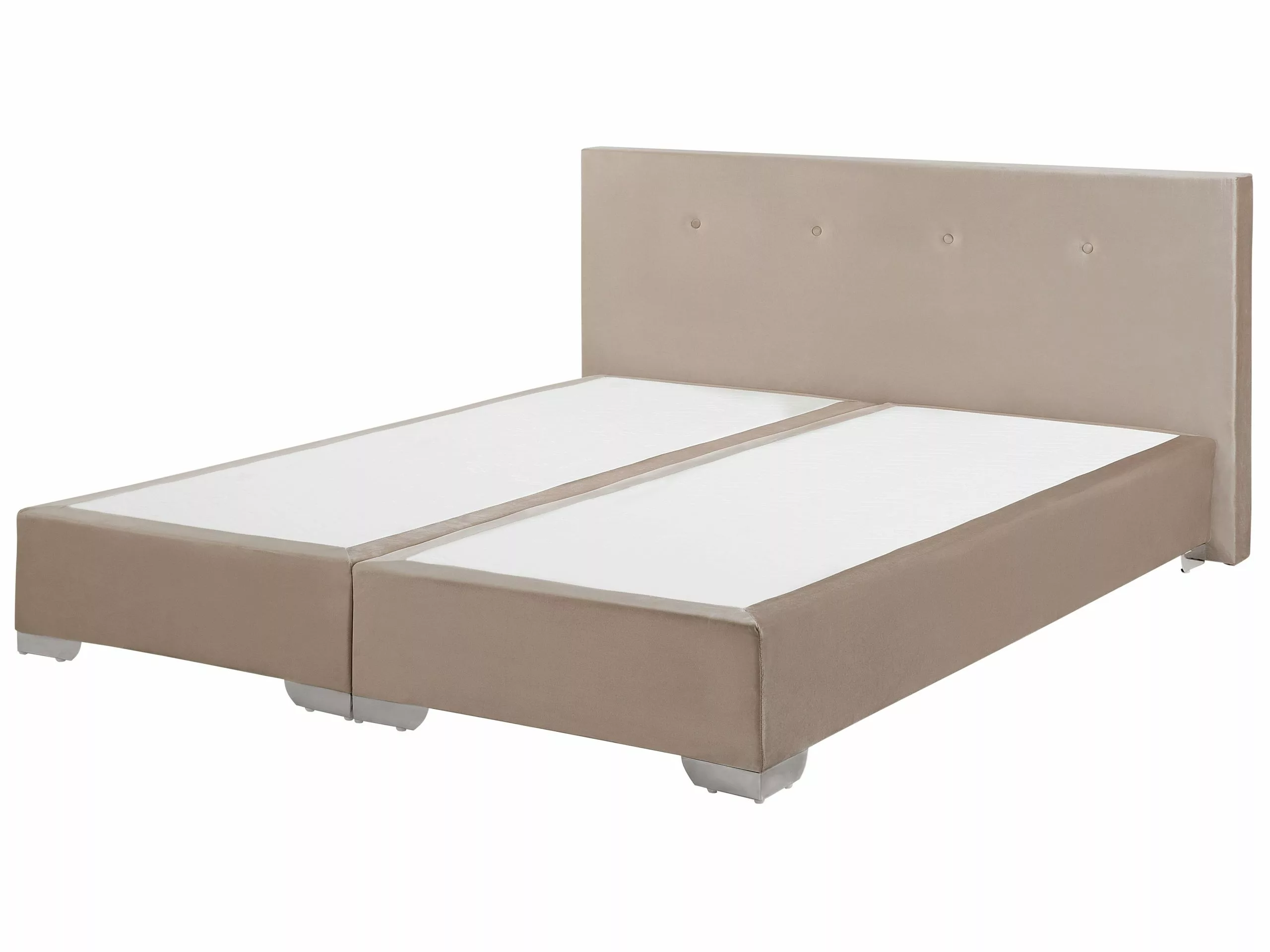 Beliani Boxspring Fluweel Beige In Diverse Formaten CONSUL - Afbeelding 5