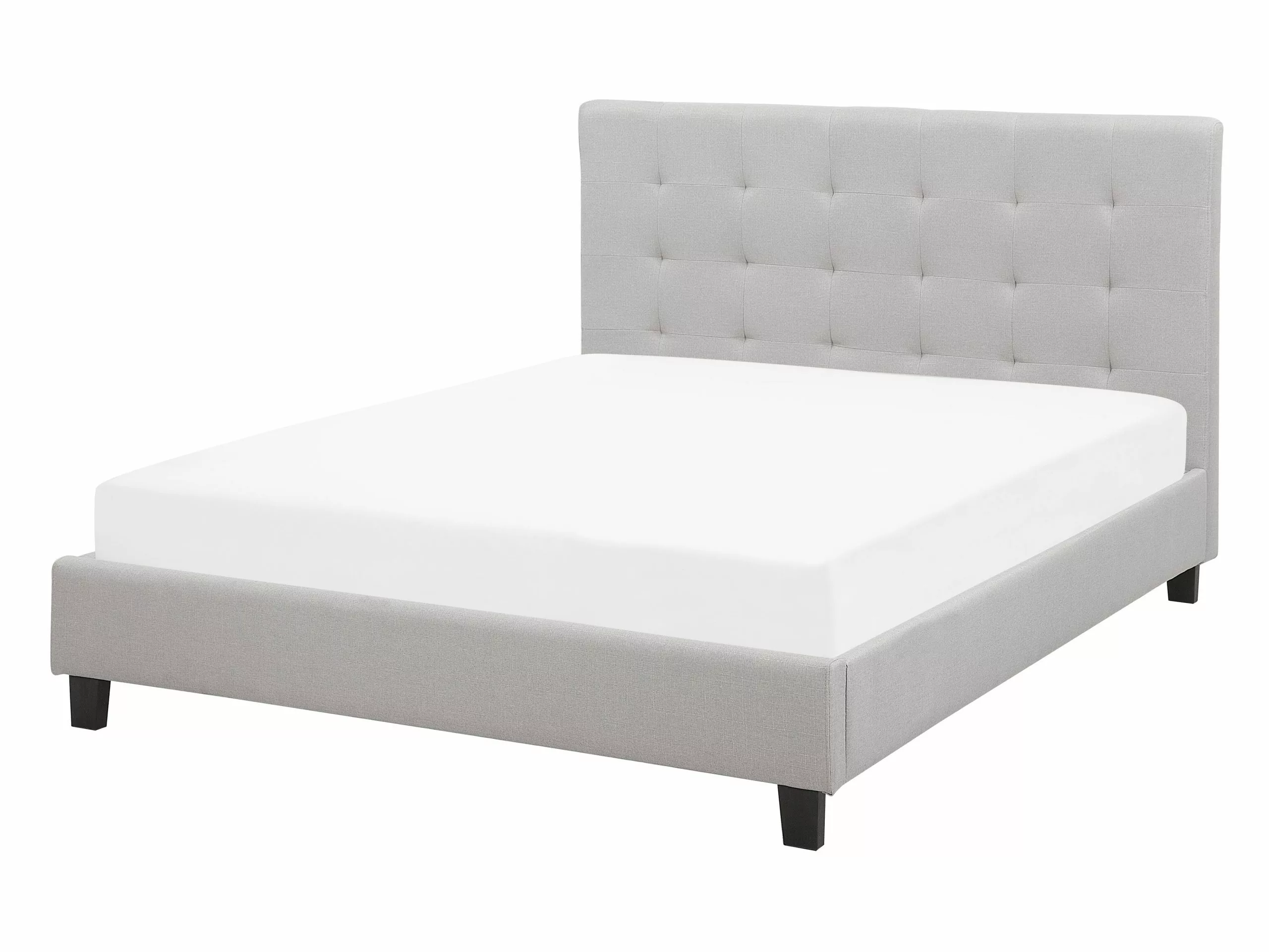 Beliani Bed Stof Lichtgrijs In Diverse Formaten LA ROCHELLE 3 Beliani Bed Stof Lichtgrijs In Diverse Formaten LA ROCHELLE