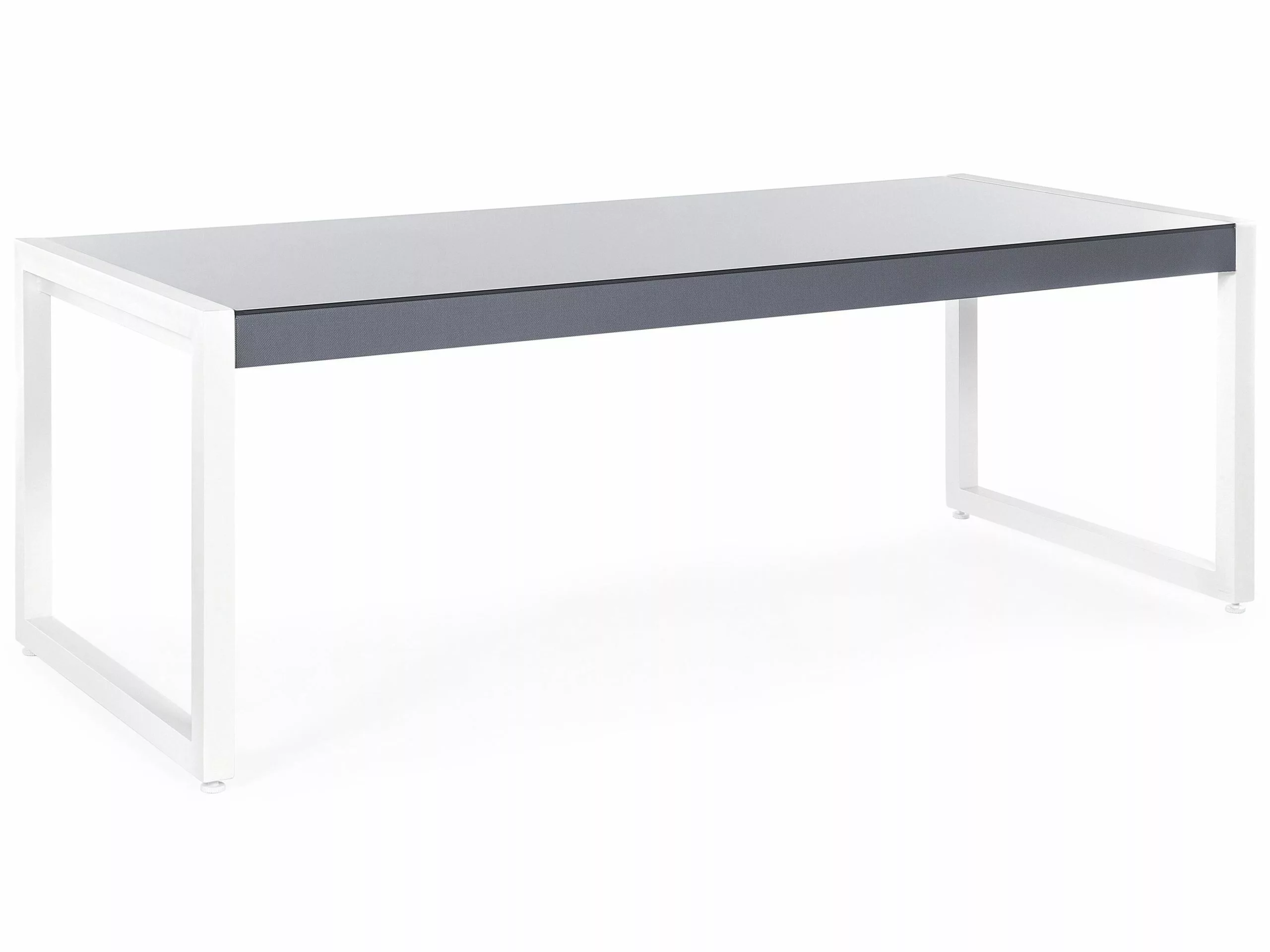 Beliani Tuintafel Aluminium Grijs/wit 210 X 90 Cm BACOLI 3 Beliani Tuintafel Aluminium Grijs/wit 210 X 90 Cm BACOLI