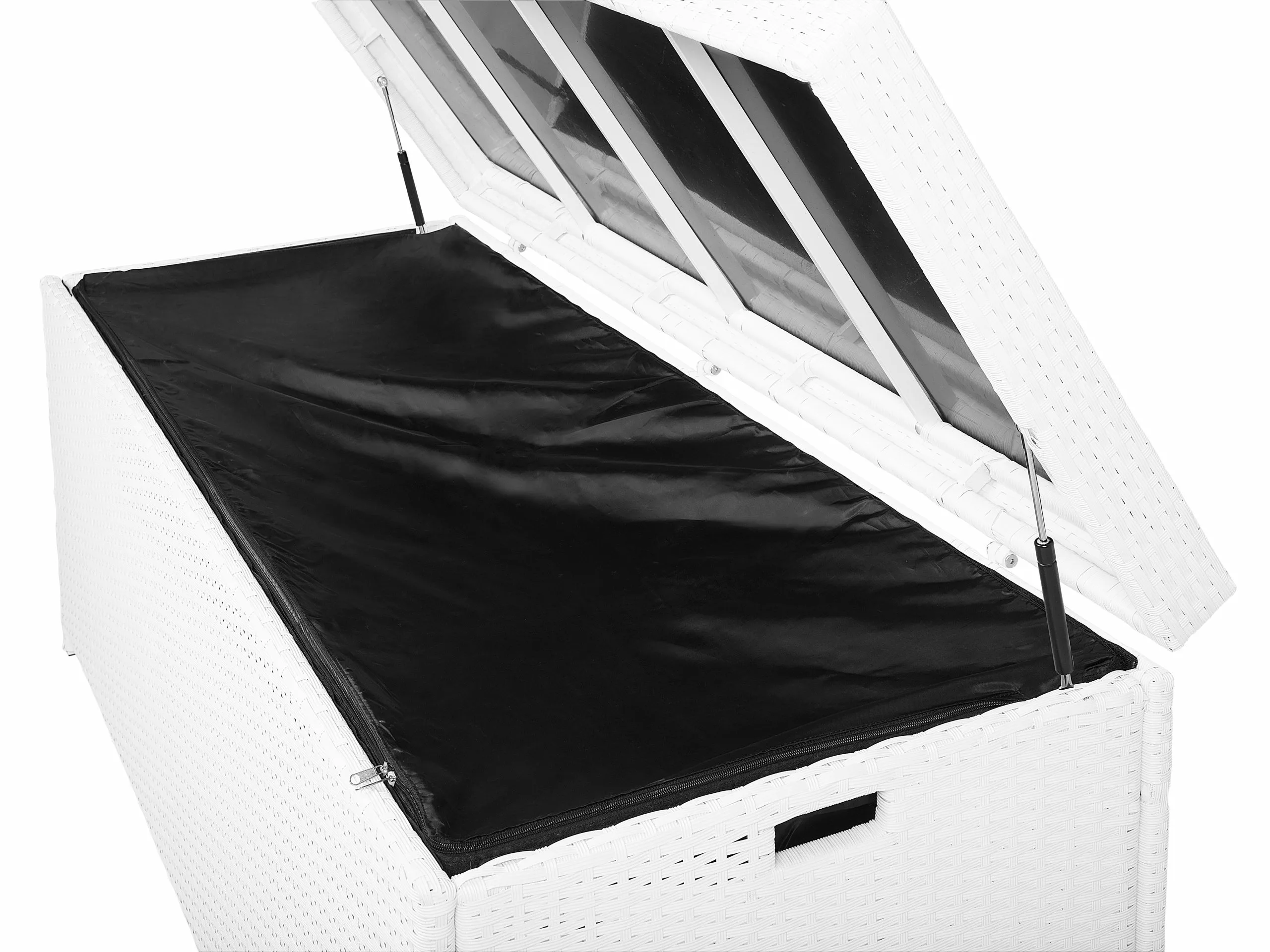 Beliani Kussenbox Rotan Wit 158 X 63 Cm MODENA - Afbeelding 5