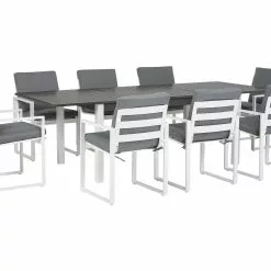 Beliani Tuinset Aluminium Donkergrijs PANCOLE L