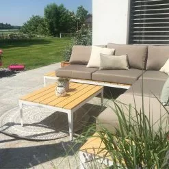 Beliani Loungeset 5-zits Aluminium Grijs POSITANO -Exporteren Stoelen Winkel undef src sa picid 739896 type whitesh image 2