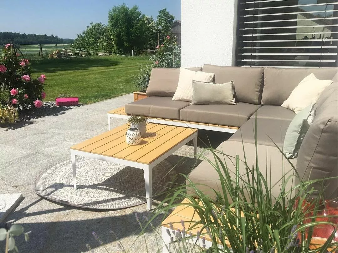 Beliani Loungeset 5-zits Aluminium Grijs POSITANO - Afbeelding 6