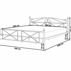 Beliani Bed Metaal Wit In Diverse Formaten RODEZ -Exporteren Stoelen Winkel undef src sa picid 740626 type whitesh image scaled