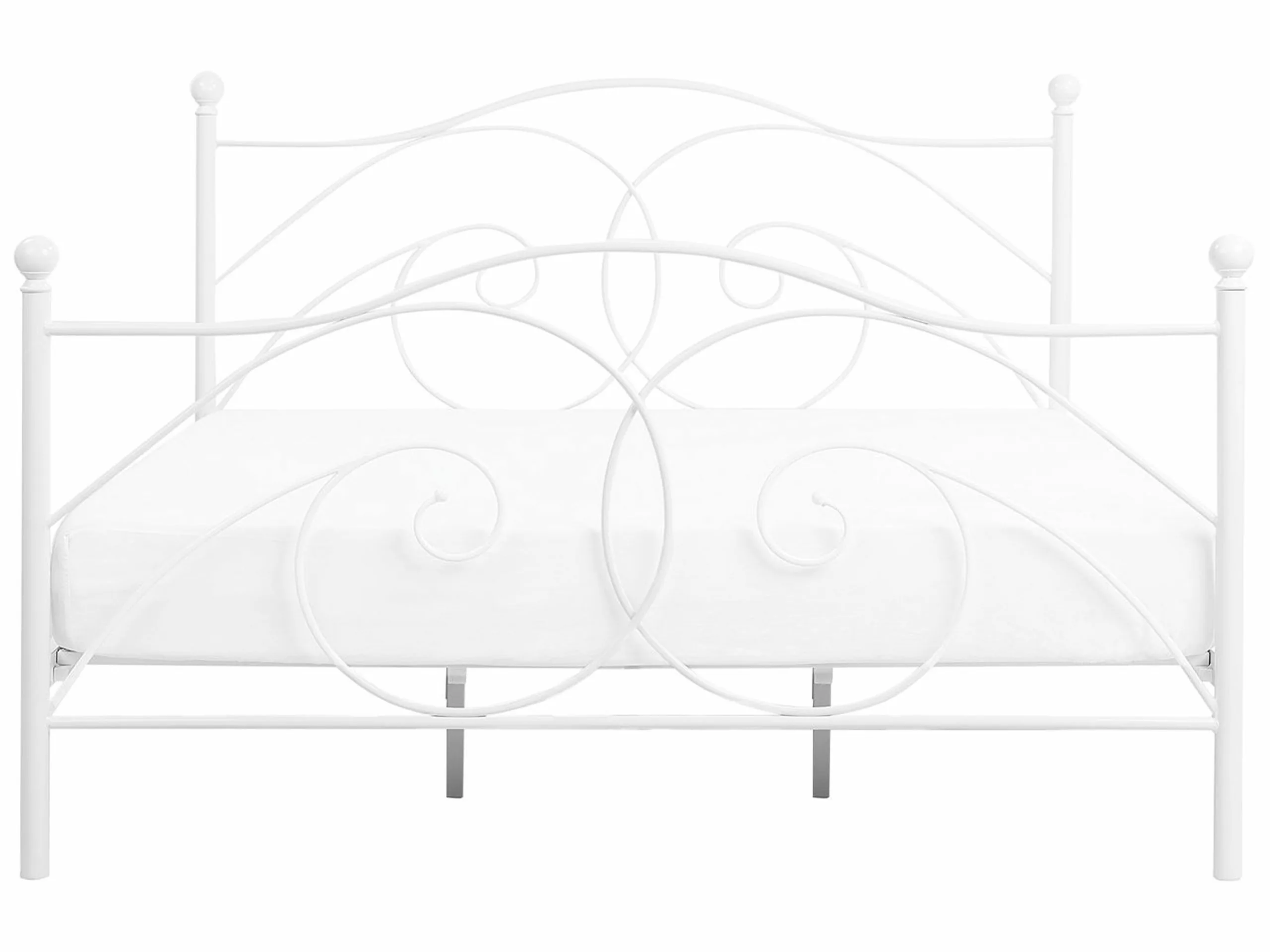 Beliani Bed Metaal Wit In Diverse Formaten DINARD - Afbeelding 4