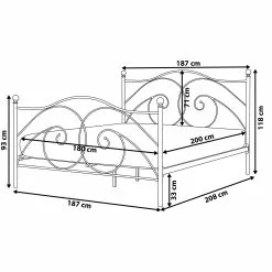 Beliani Bed Metaal Wit In Diverse Formaten DINARD -Exporteren Stoelen Winkel undef src sa picid 740812 type whitesh image scaled